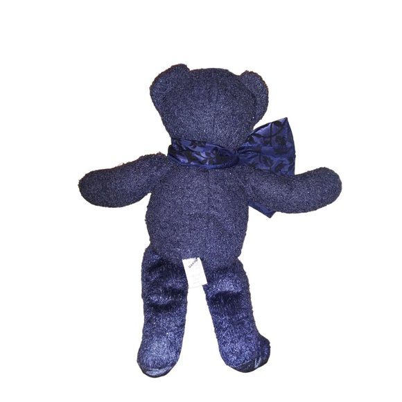 Dakin Applause Sapphire Bear Stuffed Plush Sparkle Blue Holiday Teddy Bear #5620 - Picture 2 of 7